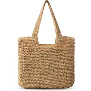 Trifabricy Beach Bags for Women, Large Beach Bag, Woven Straw Tote Bags Waterproof, Weaving Swim Shopping Travel Bag