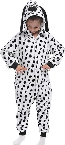 Unisex Kids Animal Onesie Pajamas Children Flannel Halloween Cosplay Costume Homewear Sleepwear for Boys Girls Gift 10-12 Years