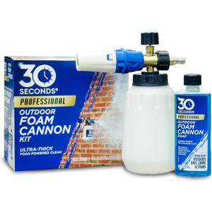 30 SECONDS Foam Cannon Kit  Pressure Washer Sprayer + 8 fl. oz. Soap  Foaming Cleaner for Siding, Decks, Driveways & Outdoor Surfaces