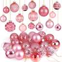 Liliful 24 Pcs Valentine's Day Pink Glass Ball Ornaments Tree Decoration Balls Neutral Vintage Mercury Ornaments for Xmas Festival Home Wedding Holiday Farmhouse Party Decor, 2.36 Inch
