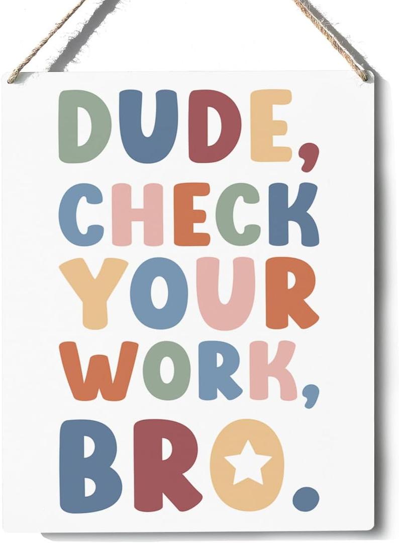 2 x Xiolcxdr Funny Classroom Wall Art Decor Male Teacher Teacher's Day Gifts for Man First Day of College Daycare Gift English Geometry Science Music Math Class Rules Prints Wall Sign