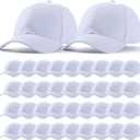Unittype 72 Pcs Plain Baseball Caps Bulk Unisex Blank Dad Caps Adjustable Back Strap Sublimation Hats for Trucker Men Women