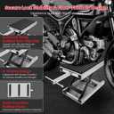 1300 LBS Motorcycle Jack, Thickened 0.48" Rubber Pad Motorcycle Lift, Upgraded Anti-Slip Bottom Dirtbike Stand, Carbon Steel Motorcycle Center Stand with Wide Deck, Chain Brush, T-Handle for ATV Gray