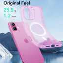 ESR for iPhone 16 Case, Compatible with MagSafe, Camera Protection, Shockproof Thin Cover, Resists Yellowing and Scratches, Magnetic Phone Case for iPhone 16, Zero Series, Frosted Pink