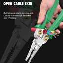 8-in-1 Wire Cutter/Wire Stripper with Voltage Tester and 12-250V AC/DC Dual Alarm For cutting/crimping/stripping/twisting/pulling wires on hot/neutral lines Electrician, HVAC, Automotive Repair Tool