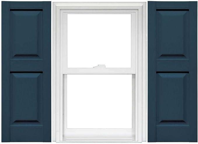 Mid America Raised Panel Vinyl Shutters (1 Pair) - 14.75 x 63, Classic Blue