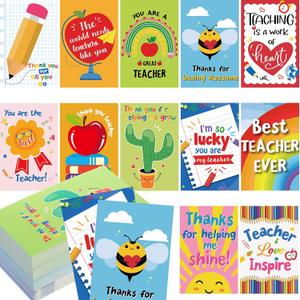 Outus 360 Pcs Mini Teacher Thank You Cards 1.97 x 3.5 Inches Teacher Appreciation Cards Thank You Card Preschool Teacher Gifts Greeting Cards for Preschool, Graduation, Teacher's Day Gifts