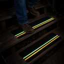 S&X 10-Pack Outdoor Stair Treads Non-Slip with Reflective & Glow-in-The-Dark Strips Pre-Cut 6" x 24" Heavy Duty Anti Slip Tape High Traction Waterproof  Perfect for Stairs, Ramps, Decks, Boats