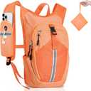 Small Hiking Backpack 15L- Lightweight Packable Foldable Backpack for Travel Camping Outdoor Commute, Compact Rucksack for Women Men (Orange)