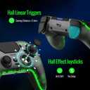BETMI Wireless Controller for PS-5,Pro/Slim/PC, with Hall Effect Joystick & Trigger/Macro/Turbo/RGB Light/3.5mm TRRS Audio Jack/Speaker/Mute Button/6-Axis Gyro/Dual Vibration/Touchpad (Black/Clear)