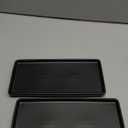 Bathroom Tray countertop 10" Set of 2, Ceramic Vanity Tray,Organizer Tray,Kitchen soap Tray (Black)