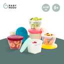 Babymoov Leak Proof Storage Bowls | BPA Free Containers With Lids, Ideal to Store Baby Food or Snacks for Toddlers (PICK YOUR SET SIZE) (BPA Free - 6 Ounce (x6))
