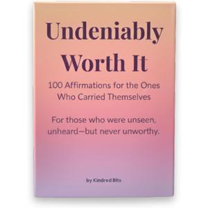 Undeniably Worth It Affirmation Cards  100 Positive Daily Mantras for Men, Women, Teens, Adults - Self-Worth, Mental Health & Healing Card Deck