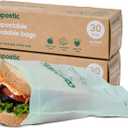 Compostic Home Compostable Resealable Sandwich Bags, Microwave & Freezer Safe, Organic Food Storage Container, 60 Count