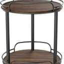 LAMU 9'' Wood Lazy Susan Turntable Organizer for Cabinet, 2 Tier Lazy Susan Spice Rack Organizer for Kitchen, Table Top, Countertop, Pantry, Medicine Organizer