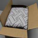 Turquoize Sectional Couch Covers L Shape Couch Cover Sectional Sofa Cover Washable 2 Pieces Blanket for Sectional Sofa Feature Geometrical Woven Jacquard Fabric (Chaise/2 Seats, Grey/White)