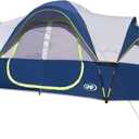 UNP Camping Tent 10-Person-Family Tents, Parties, Music Festival Tent, Big, Easy Up, 5 Large Mesh Windows, Double Layer, 2 Room, Waterproof, Weather Resistant, 18ft x 9ft x78in