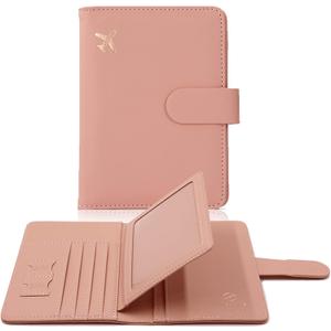 Melsbrinna Rfid Passport Holder for Travel women/Men, Cute Passport Wallet Rfid Blocking Card Slots, Rfid Passport Cover/CaseTravel Wallet, Passport Book Holder (1, Pink)