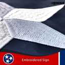 Tennessee Flag 3x5 Outdoor - Embroidered Design Heavy Duty Polyester with Sewn Stripes, Brass Grommets