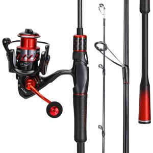 Sougayilang Baitcasting Fishing Rod and Reel Combo, Medium 6'/7' Low Profile with SuperPolymer Handle