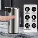 Automatic Soap Dispenser Touchless, 13.5oz/400ml Stainless Steel Electric Sensor Pump with 3 Adjustable Volume, Clog-Free, Water-Resistant for Kitchen, Bathroom, Hotel, and School