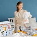 Rectangle Gift Storage Basket Home Shelf Storage Basket Organizer Box Clothes Laundry Hamper Nursery Basket Laundry Basket with Handles (Dog)