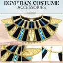 Skicuff 11 Pcs Egyptian Costume Set Egyptian Headband Collar Belt Wristbands Snake Jewelry Set Armbands Earrings Rings for Adult Halloween Cosplay Accessories
