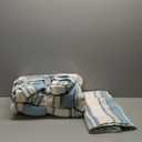 Levtex Home - Kailua Quilt Set - King Quilt + Two King Pillow Shams - Stripe - Blue Teal Taupe Cream - Quilt (106x92in.) and Pillow Shams (36x20in.) - Reversible - Cotton Fabric, Blue