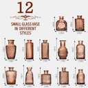 Mini Bud Vases Set of 12 As Wedding Centerpieces for Tables,Clear Bud Vases for Flowers,Small Flower Vases Suitable for Birthday Party,Anniversary,Wedding Reception,Baby Shower (Brown)