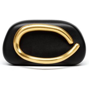 dassymia Clutch Purses for Women Evening Handbags for Wedding Party Crossbody Shoulder Bag Trendy (Leather Black)