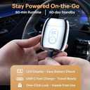 All-Metal Mini Electric Shaver for Men  Portable Travel Razor with Mirror Cap, Smooth & Close Shave, LED Display, USB-C Fast Charge, Wet/Dry Waterproof  RX40 Silver