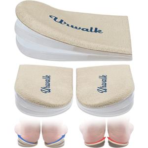 3 Layers Adjustable Supination & Over-Pronation Corrective Shoe Inserts, Medial & Lateral Heel Wedge Insoles for Foot Alignment, Knee Pain, Bow Legs, Osteoarthritis (Beige - Large)