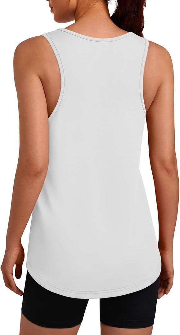 Women's Workout Tank Tops Racerback Quick Dry Sleeveless Shirt for Yoga Running Gym Loose Fit Athletic Tanks White M (White, M)