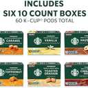 Starbucks K-Cup Coffee Pods, Flavored Hot or Iced Coffee, Variety Pack, 60 Keurig Pods (BBD 04 SEP 2025)