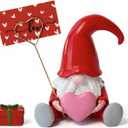 Smile Resin Figurines Set of 4 - Sweet Valentine's Day Gifts for Him Her, Gnome Heart, Customizable Love Card, Indoor Mantle Centerpieces Romantic Gift for Anniversary/Wedding