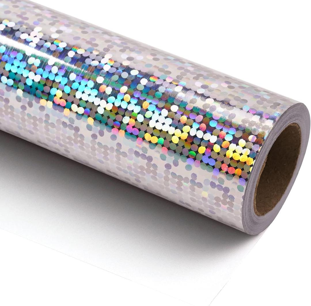 RUSPEPA Silver Dots Colorful Metallic Wrapping Paper-81.5 Sq Ft-Solid Color Paper Perfect for Party, Wedding, Birthday, Christmas, Baby Show -30Inch X 32.8Feet