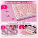 Universal Laptop Keyboard Cover for Long Nails -Bonus a DIY Film, 119 Pcs Raised Keyboard Stickers to Protect Long Nails for Mac/HP/DELL/Lenovo/Acer/Asus/Samsung (Pink, 13.3")