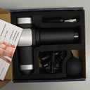 Deep Tissue Massage Gun, Portable Percussion Muscle Massager with 30 Speeds & 6 Attachments, Handheld Electric Back & Neck Massager for Pain Relief (Black)