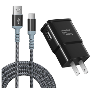 2 PCS Adaptive Fast Charger Wall Charger, 10 Foot Braided Sync