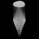 7PM W20 X H47 Modern Foyer Crystal Chandelier, 6-Lights Round LED Modern Raindrop Crystal Chandeliers Pendant Light for Hall Way Hotel Staircase Flush Mount Lighting Fixture, D20xh47