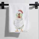 Eieanao Funny Chicken Gifts Hand Towel for Bathroom, Cute Chicken Microfiber Dish Towel, Cute Hens Washroom Decor, Funny Animal Bathroom Decor, 16x24 Inch