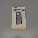 Lamicall Magnetic Case for iPhone 15 Pro Max, for Magsafe - [Diamond Textured Anti-Slip Edge] [Military Grade Shockproof Protection] Translucent Hard Slim Magnet Protective Cover (Black)