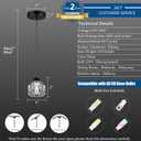 Weesalife Crystal Chandeliers for Dining Room Lights Fixture Over Table, 3 Pack Black Modern Pendant Light FixtureCrystal Pendant Lighting for Kitchen Island Bathroom Bar