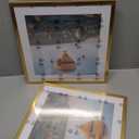 JCJMY 12x12 inch Picture Frame, Horizontal and Vertical Formats for Wall Hanging, 12 x 12 Wall Gallery Poster Photo Frame with Shatter Resistant Plexiglass, Gold 2 PC