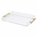 Clear Acrylic Tray 20x16” with Golden Metal Handles - Large Plastic Tray for Serving Guests, Countertop Organization, Ottoman Coffee Table & Vanity – Modern Decorative Tray for Home & Office