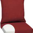 Arden Outdoor Foam Deep Seat Cushion Set, 24x24, Premium High-Density Foam, Never Flattens, Weather-Proof for Patio Chair Sofa Couch, Ruby Red Leala