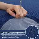hyha Waterproof Couch Cushion Covers, Wear Resistant Couch Cover, Anti Slip Sofa Slipcovers Washable, Soft Thick Jacquard Furniture Protector for Pets Dog (3 Packs, Navy)