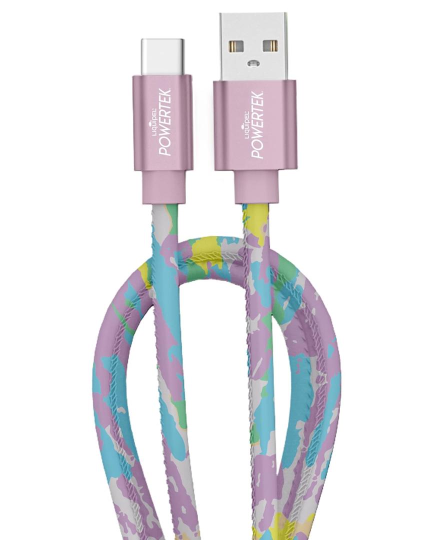 LIQUIPEL Powertek Type C Charger Cable, 6ft Fast Charging USB C Cord, Adapter for Car, Galaxy, Android, Note, MacBook, Nintendo, PlayStation, Chromebook, Pixel, Tie Dye (Rainbow)