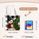 Christmas Tote Bag, Christmas Canvas Tote Bag for Women, Christmas Tote Bags with Handles (Snowman)