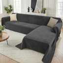 Houmiggle 2 Pieces Sectional Couch Covers L Shaped Cover XXL Navy Blue